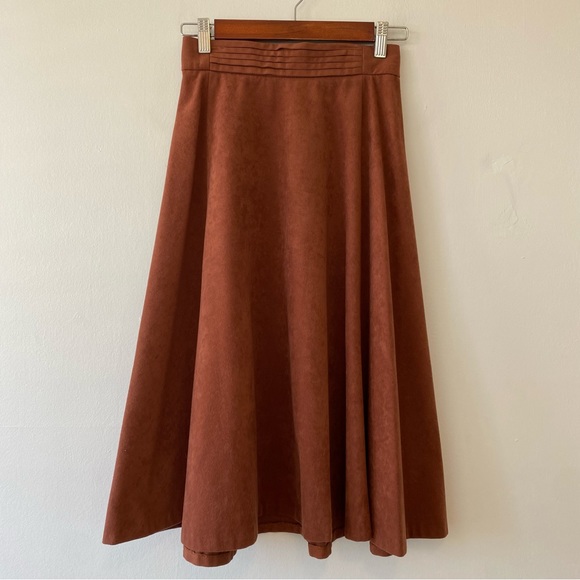 Vintage JG Collection by Joyce rust brown skirt midi length - Picture 1 of 10